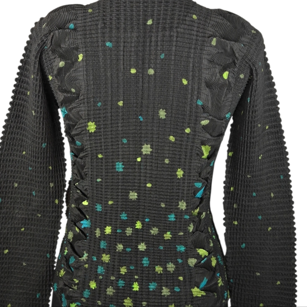 Issey Miyake IM29 FJ946 Rare Textured Pleated Button Front Top Size 3 - Picture 12 of 13